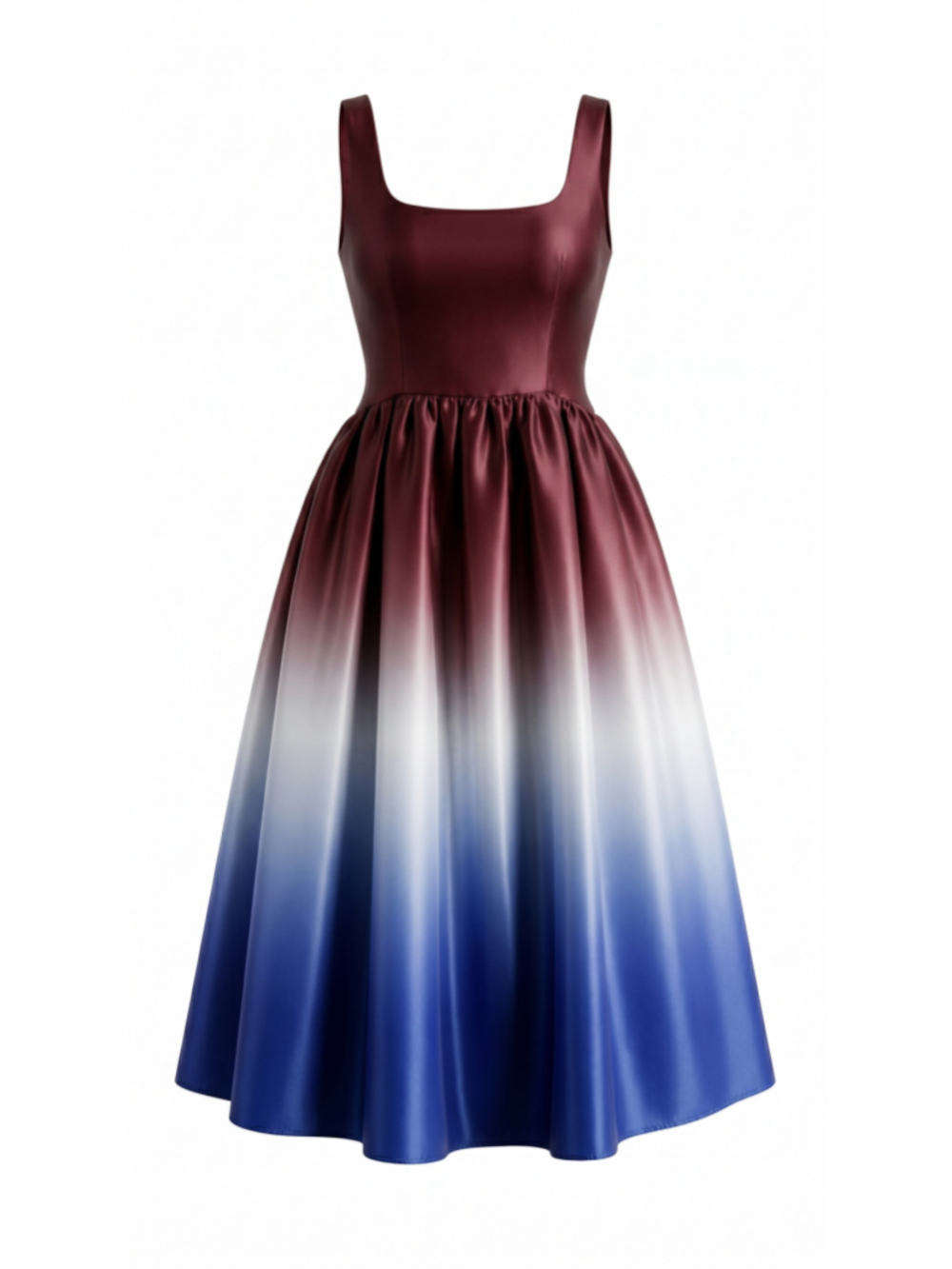Solid & Striped The Gianna Ombre Colorblock Satin Midi Dress Medium